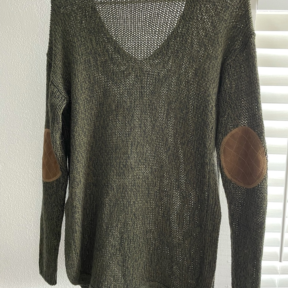 Olive elbow patch sweater - Picture 5 of 5